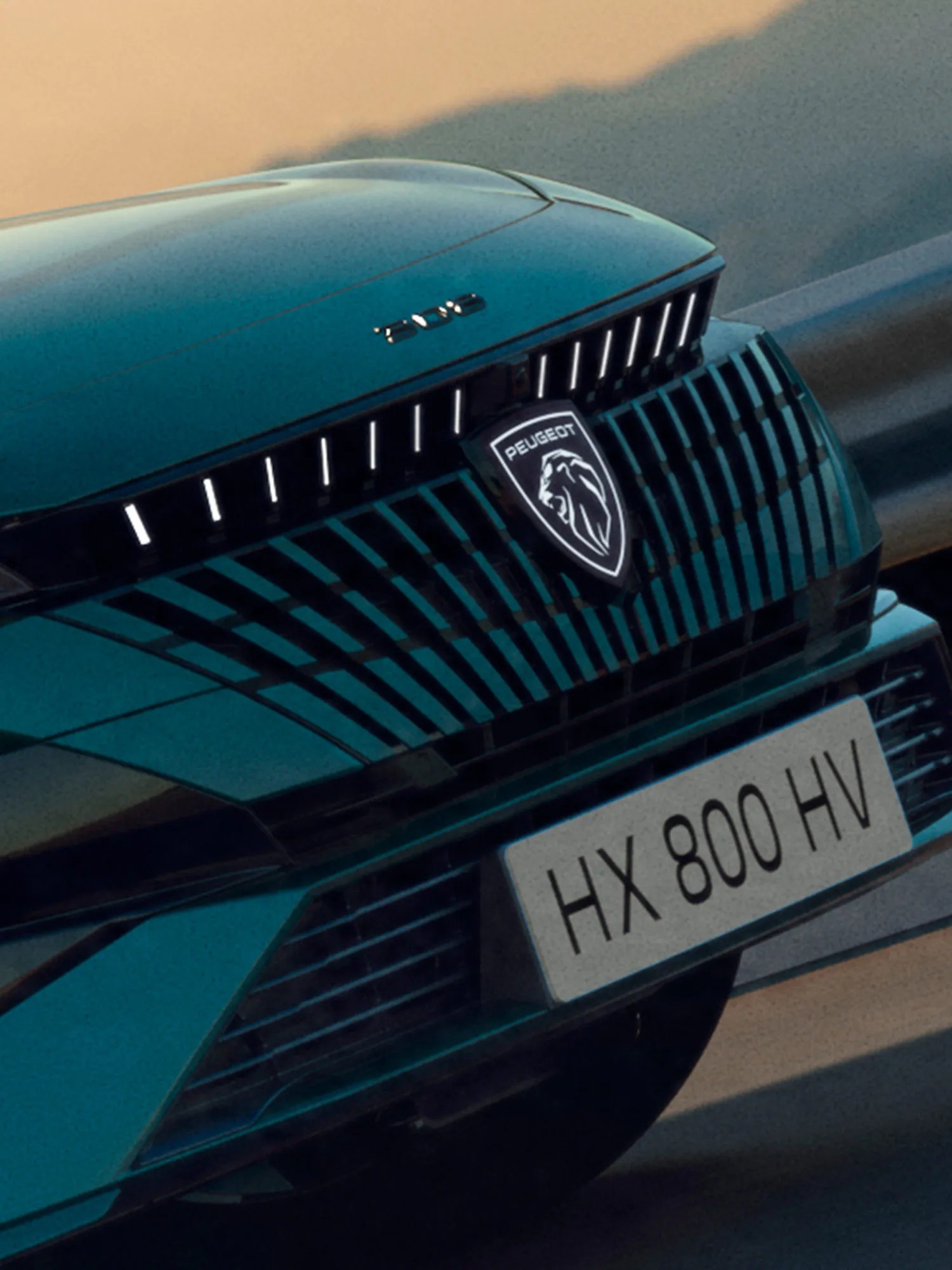 Close up view of the Peugeot emblem on the Peugeot 308
